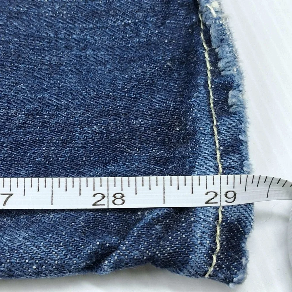 Abercrombie & Fitch Womens Straight Leg Blue Jeans Size 14‎ Button Fly Cotton